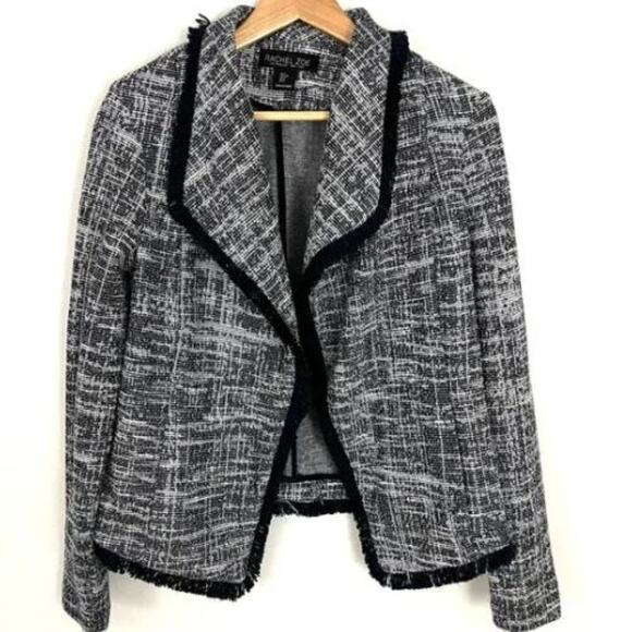 Rachel Zoe Jackets & Blazers - NWT Rachel Zoe Navy Tweed Fringe Jacket Size XS